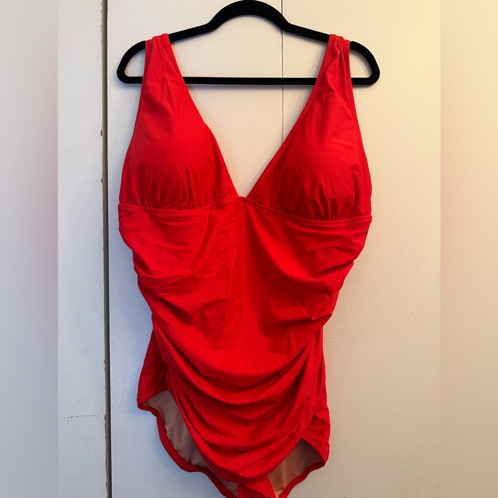 J.Crew Ruched V-neck One-piece Bathing suit